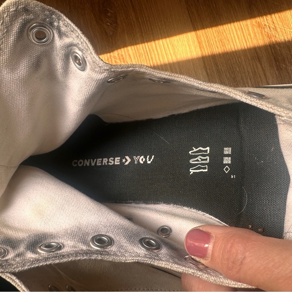 Converse Chuck Taylor High Top Platform Sneakers White Canvas Unisex 8.5 woman’s - Picture 10 of 12